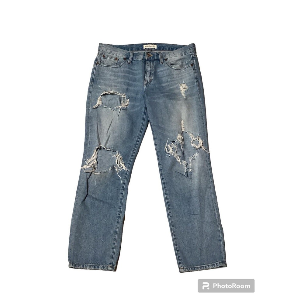 Madewell Slouchy Boy Jean Distressed High Rise Slim Jeans